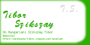 tibor szikszay business card
